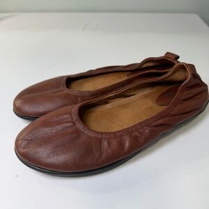 Bussola Porto Pace Brown Leather Ballet Flats Flex Max Comfort Shoes Womens 40